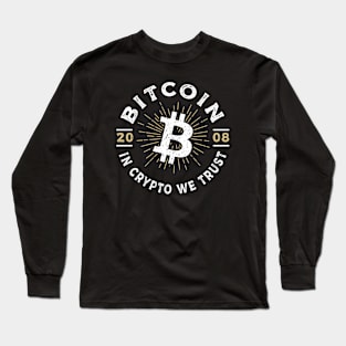 Bitcoin - Vintage - IN CRYPTO WE TRUST Long Sleeve T-Shirt